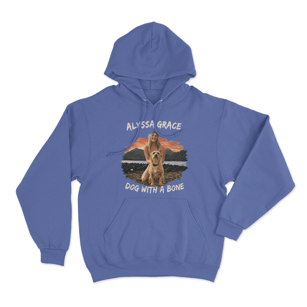 Dog With A Bone Unisex Hoodie Blue Dog With A Bone Unisex Hoodie Blue