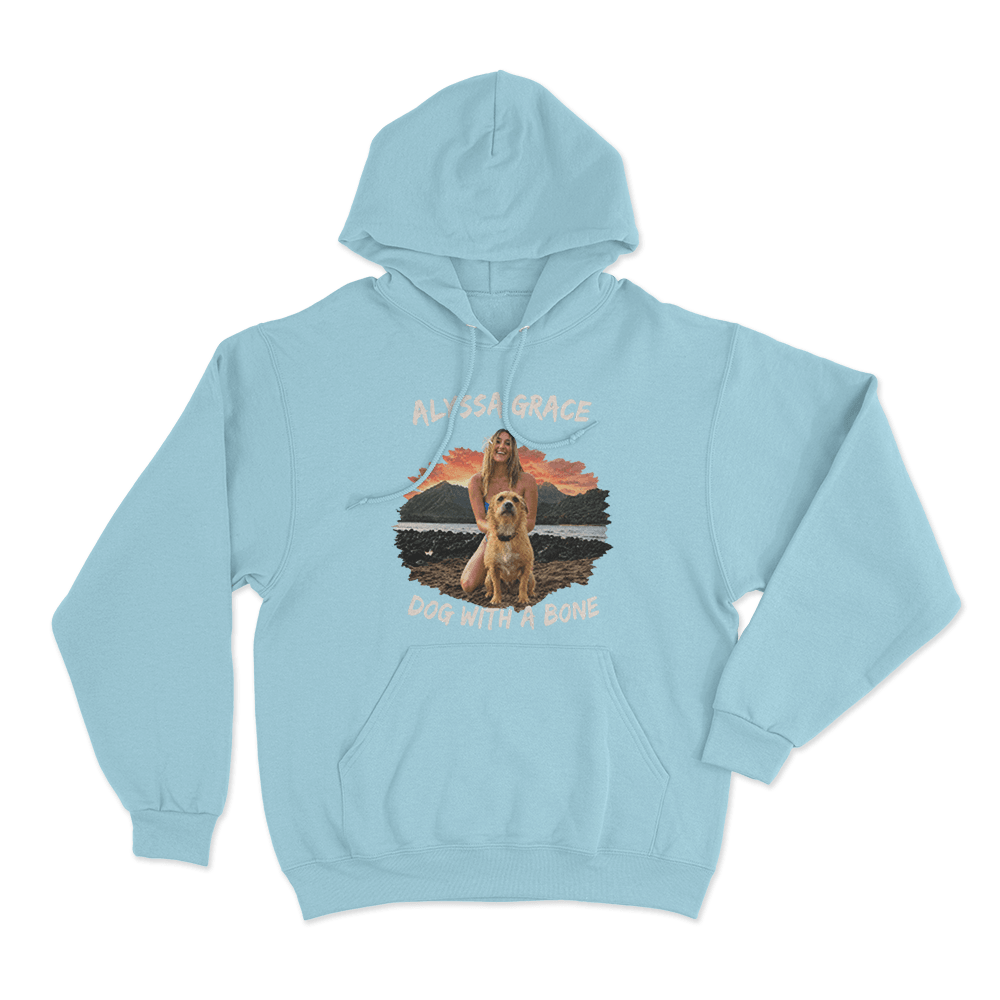 Dog With A Bone Unisex Hoodie Sky Blue Dog With A Bone Unisex Hoodie Sky Blue