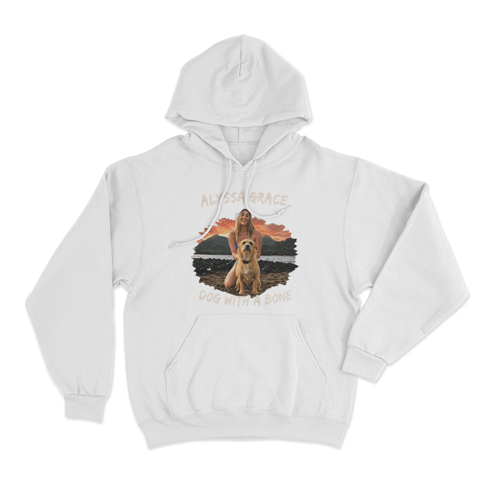 Dog With A Bone Unisex Hoodie White Dog With A Bone Unisex Hoodie White